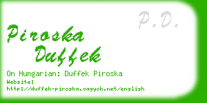 piroska duffek business card